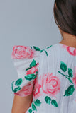 Little Girl's Pink Floral Double Gauze Cotton Twirl Dress