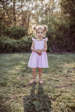 little girls pink seersucker dress