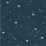 Infant Girl's Navy Stargazing Print Ruffle Sleeve Bubble Romper