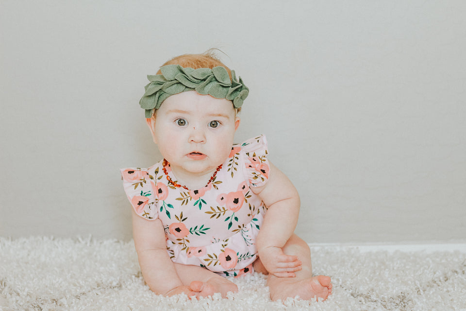Infant Girl's Pink Boho Floral Print Cotton Bubble Romper – cuteheads