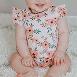 pink floral romper baby