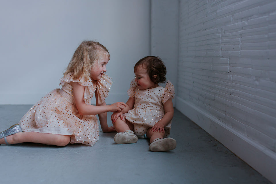 matching ivory and gold outfits for girls