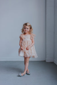ivory and gold girls tulle dress