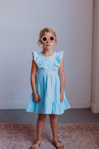 blue gingham summer dress
